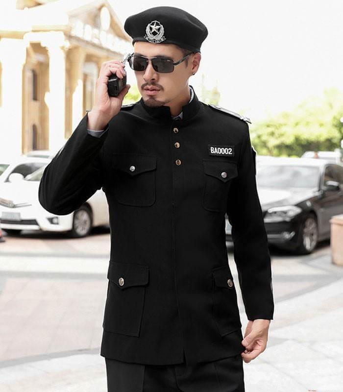 Mẫu áo khoác đồng phục màu đen
