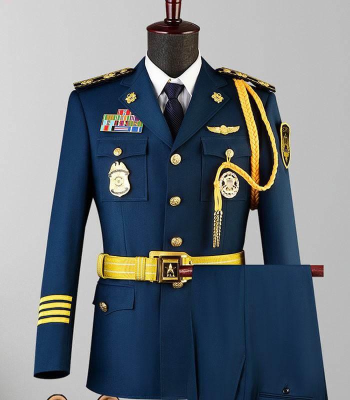 Mẫu áo khoác đồng phục màu xanh