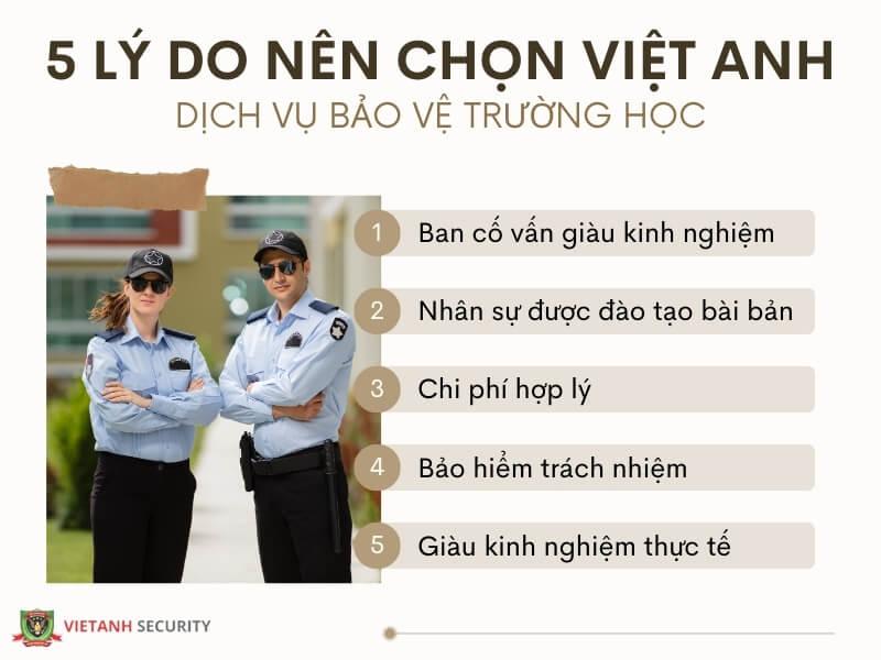 Lý do nên chọn dịch vụ bảo vệ trường học tại Việt Anh
