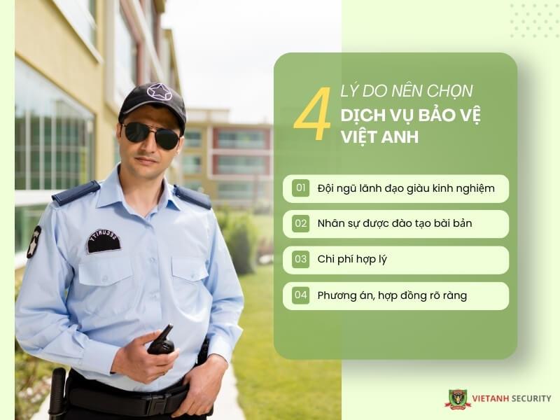 Tại sao nên thuê dịch vụ bảo vệ tại Công ty Việt Anh?