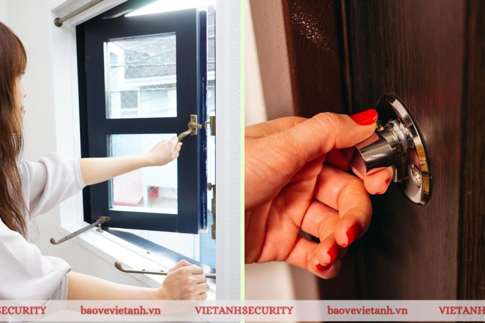 Kiểm tra cửa nhà, cửa sổ và những nơi trộm có thể đột nhập Kiểm tra cửa nhà, cửa sổ và những nơi trộm có thể đột nhập